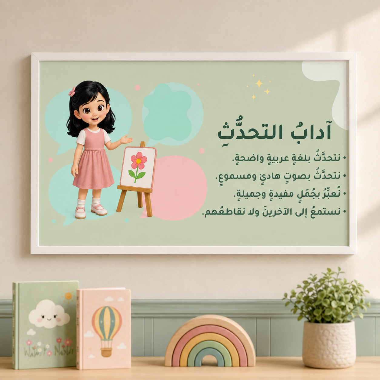 سبع لوحات قوانين القراءة وآداب التواصل