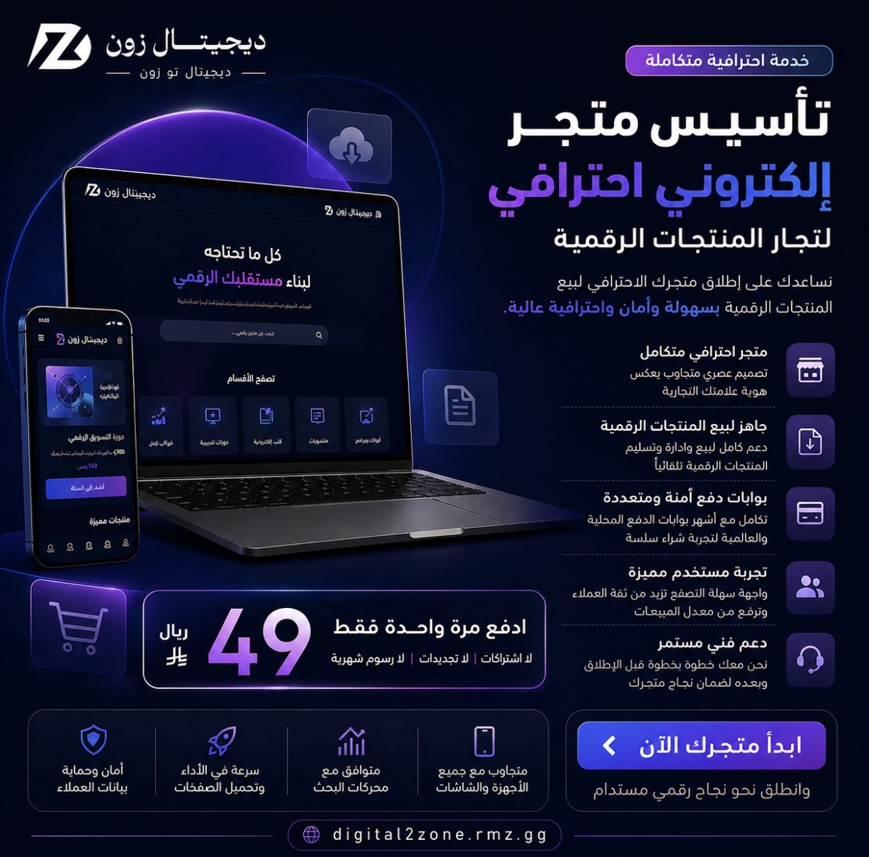 تأسيس متجر الكتروني احترافي