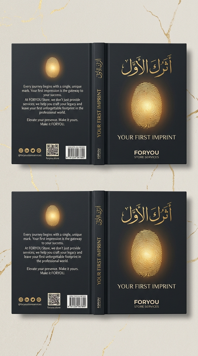 بصمتك الأولى | تصميم غلاف احترافي لمشروعك  - سجلات - كتب - دورات + عنوان يجذب الانتباه. اجعل أول انطباع لك لا يُنسى مع تصميم غلاف احترافي وعنوان إبداعي يعكس قوة مشروعك ويجذب عملاءك من النظرة الأولى