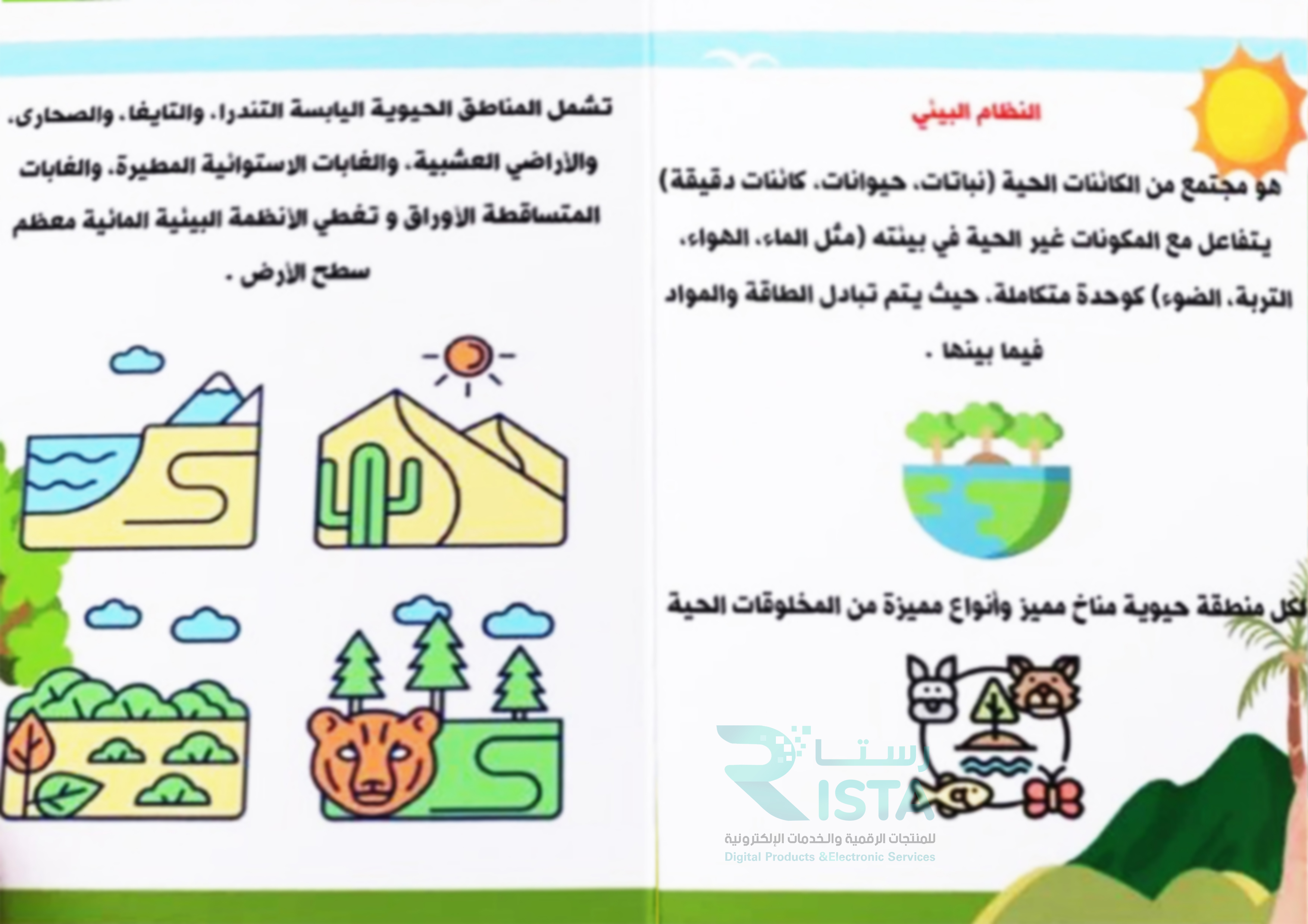 مطوية مقارنة الأنظمة البيئية علوم الصف السادس الإبتدائي