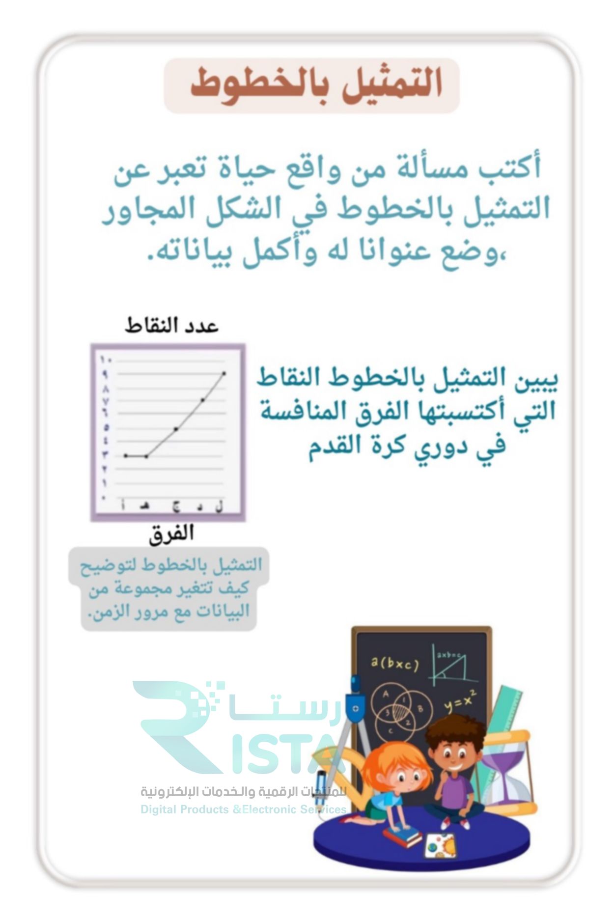 مطوية تنظيم البيانات وعرضها وتفسيرها رياضيات رابع ابتدائي  الفصل الدراسي الأول
