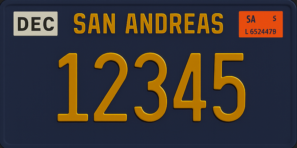 لوحة سيارة من خمس حروف/ ارقام