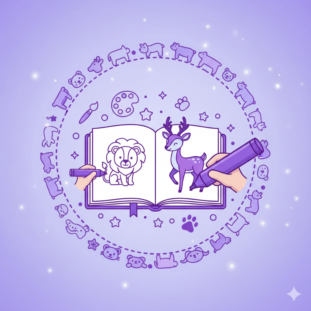 كتيب تلوين الحيوانات البرية