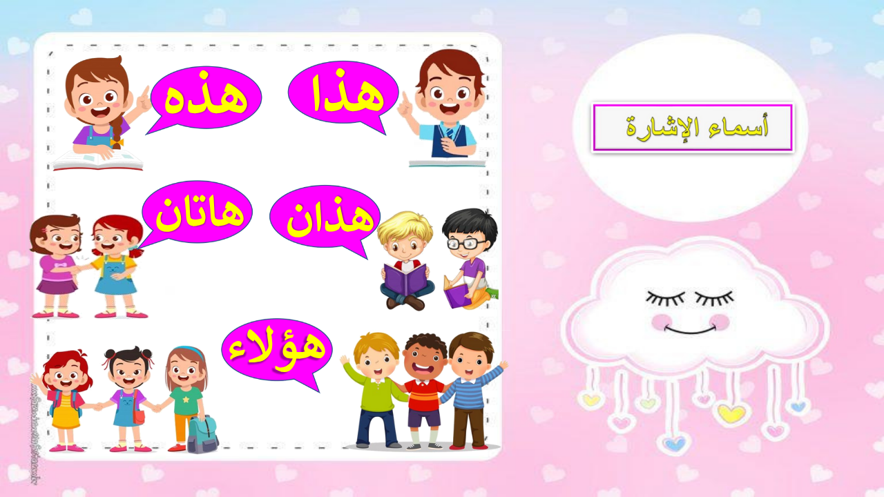 بطاقات أسماء الإشاره