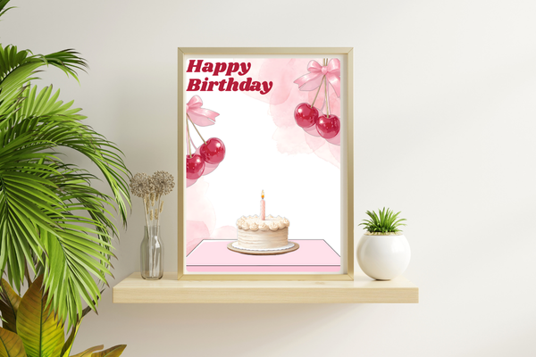 لوحة عيد ميلاد بتصميم الكرز