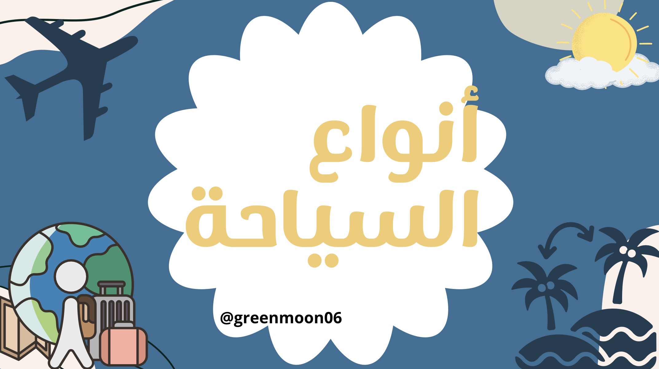 مشروع عن موضوع أنواع السياحة.🏝️🛩️