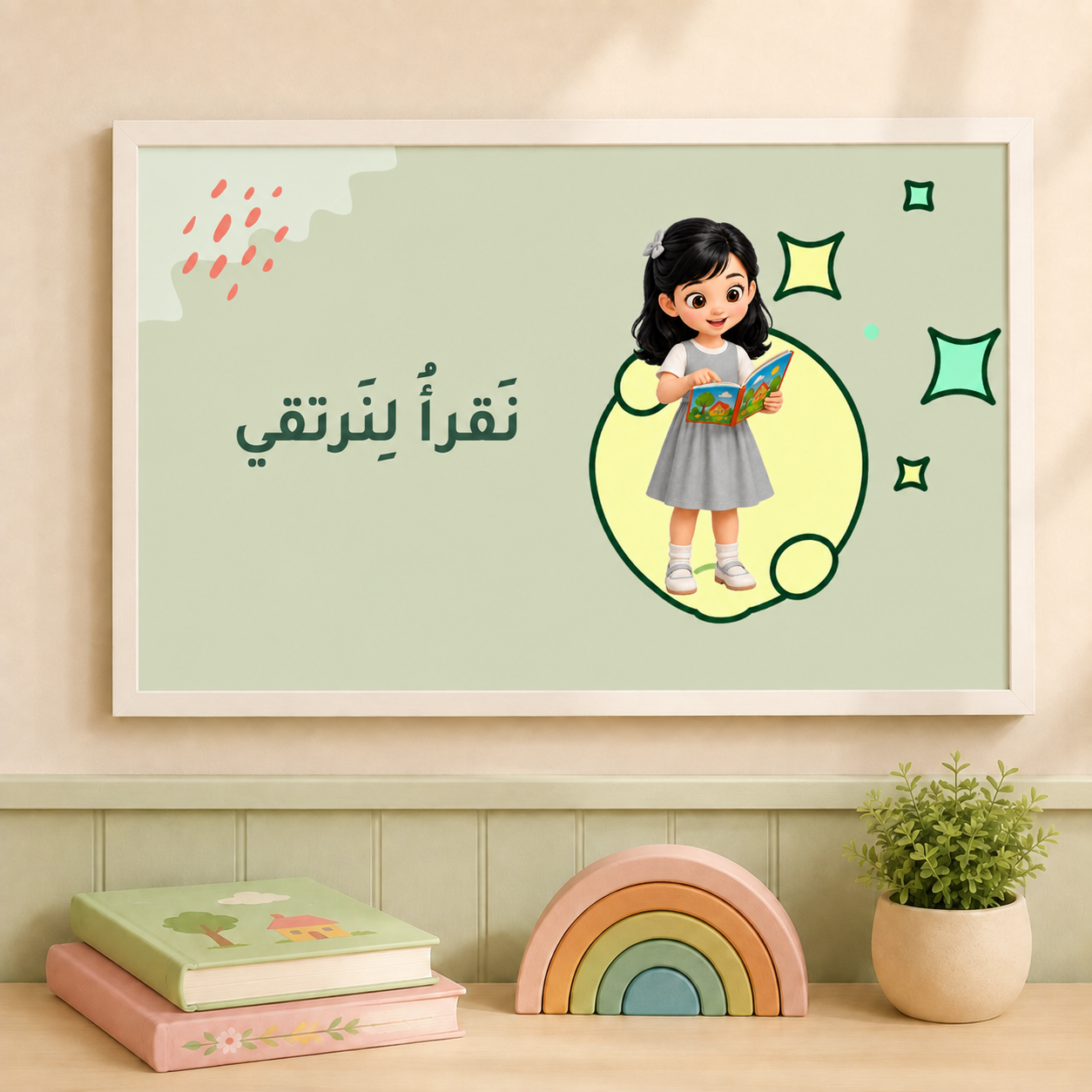 سبع لوحات قوانين القراءة وآداب التواصل رمادي