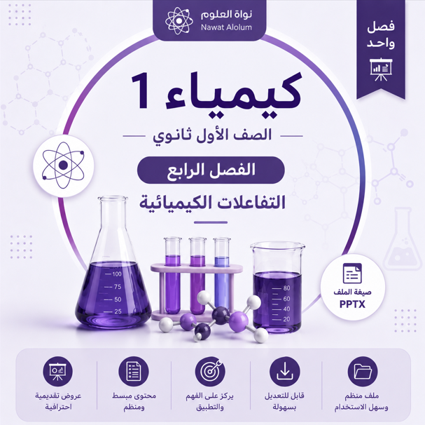 عروض دروس الفصل الرابع ( التفاعلات الكيميائية ) مقرر كيمياء 1