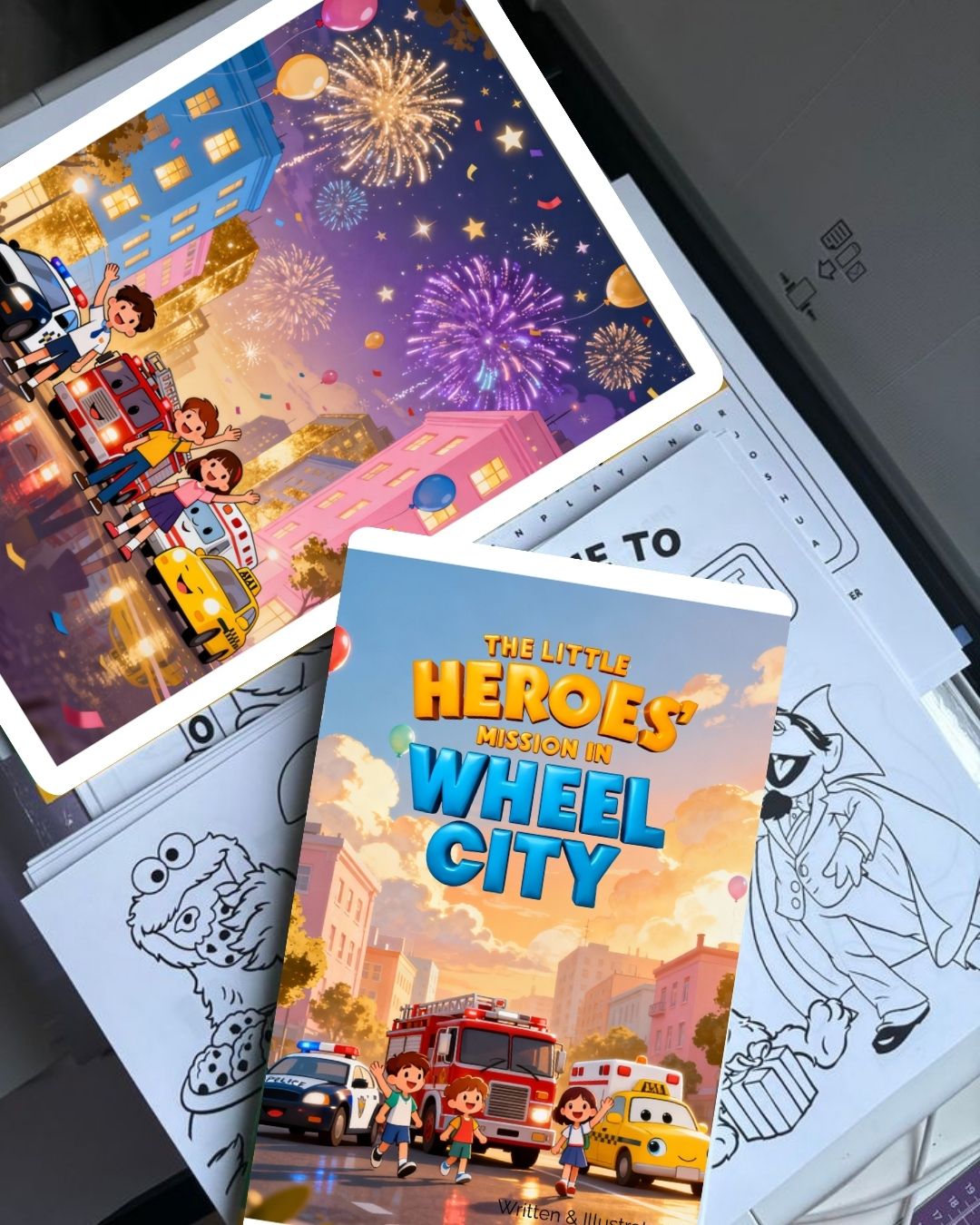 City of Wheels: Coloring Storybook for Kids (Ages 3–7)