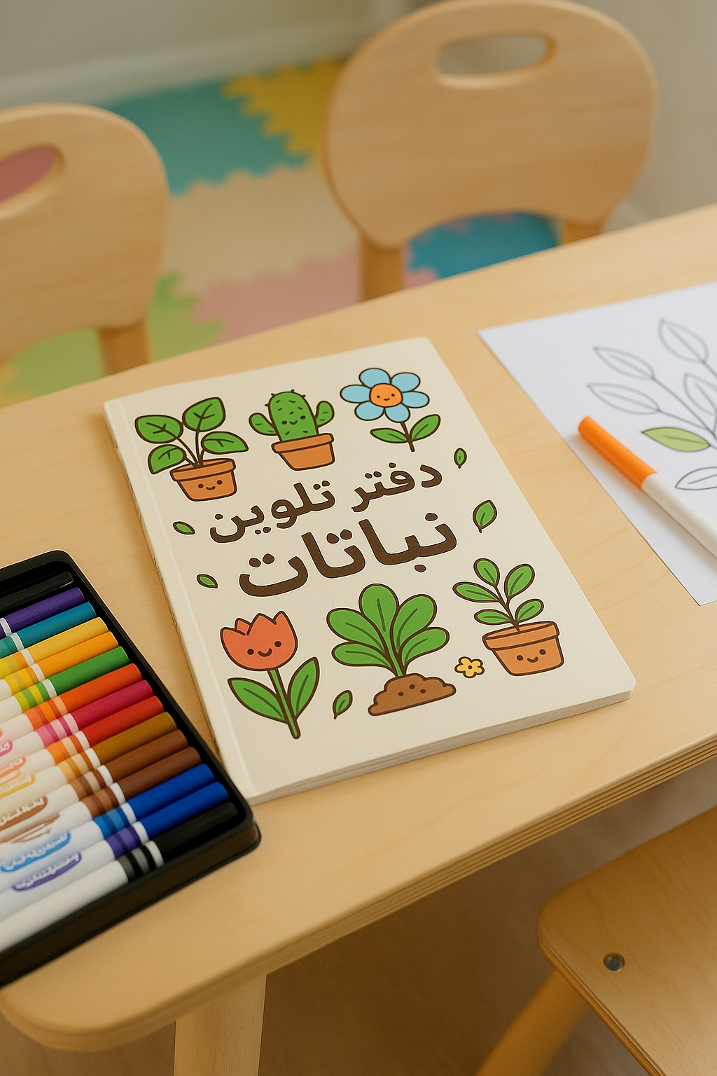 دفتر تلوين نباتات للأطفال