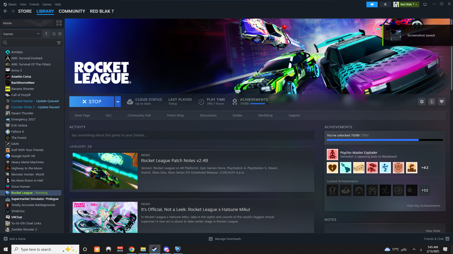 حساب  روكت ليق ستيم