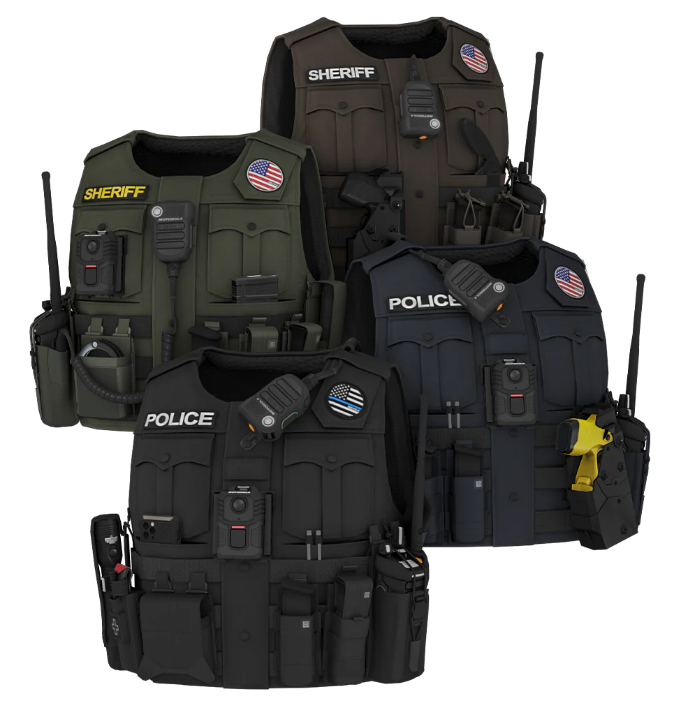 دروع شرطة لاكثر من قطاع و اكثر من لون و اكسسوارات