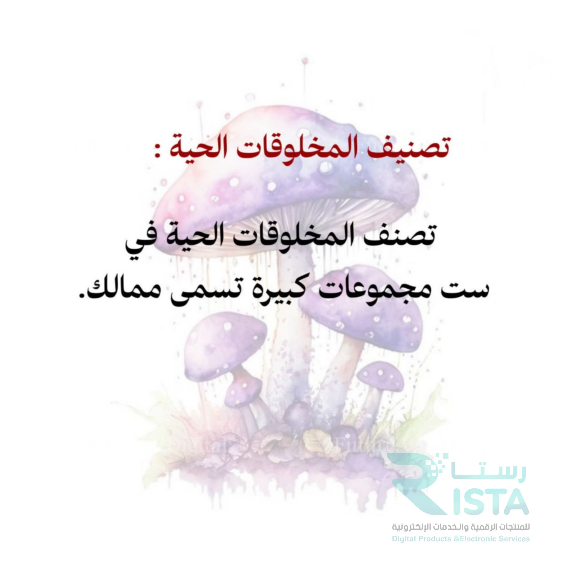 مطوية تصنيف المخلوقات الحية علوم رابع ابتدائي  الفصل الدراسي الأول