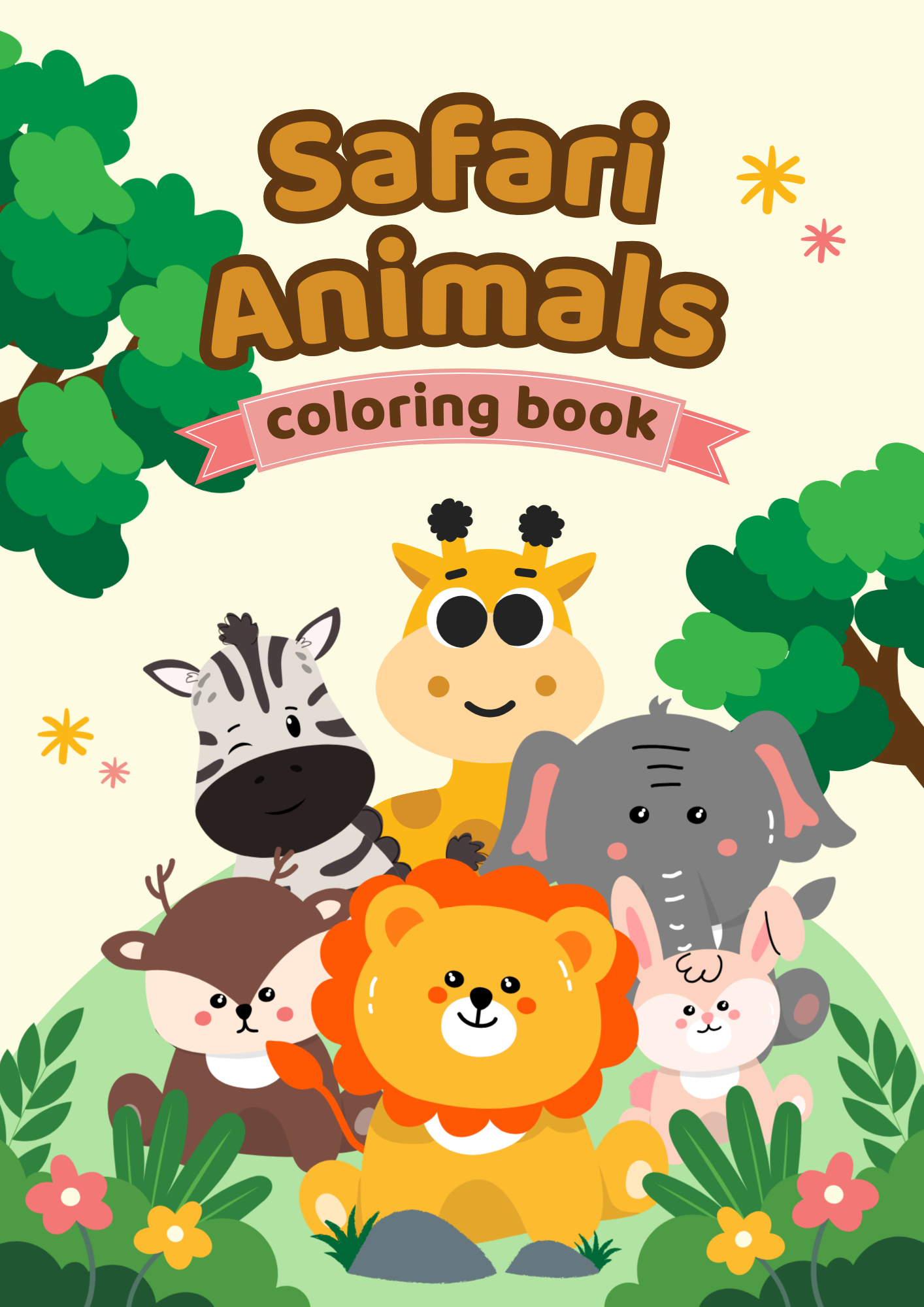 Safari Animals Coloring Book – 30 Pages