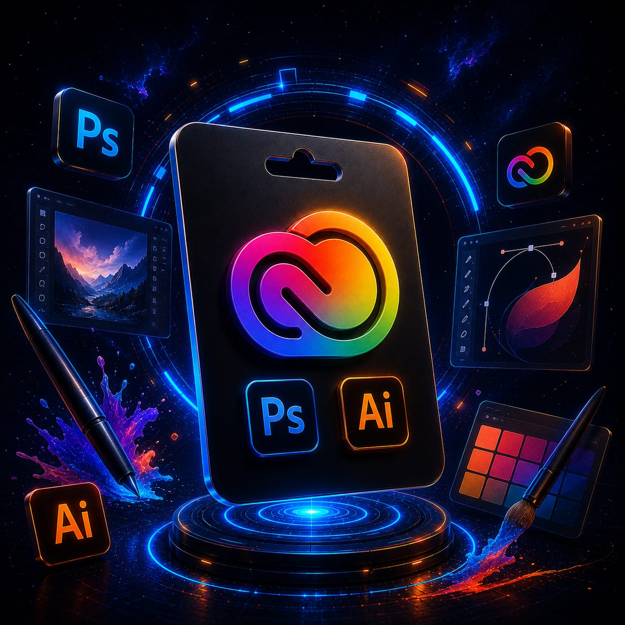 اشتراك حزمة أدوبي كرييتف كلاود (Adobe Creative Cloud - فوتوشوب، إيلاستريتور)