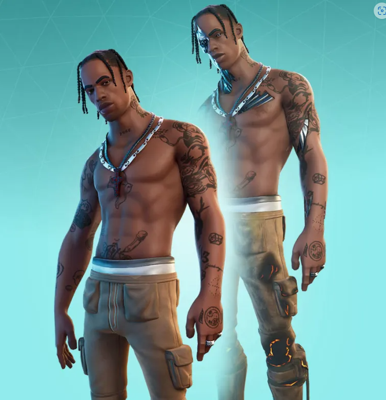 حساب ترافيس سكوت فورت نايت + 100 سكن | اساسي