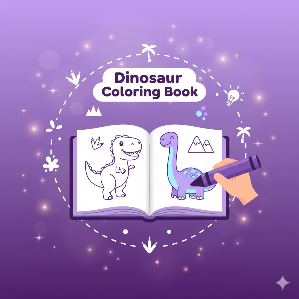 كتيب تلوين الديناصورات