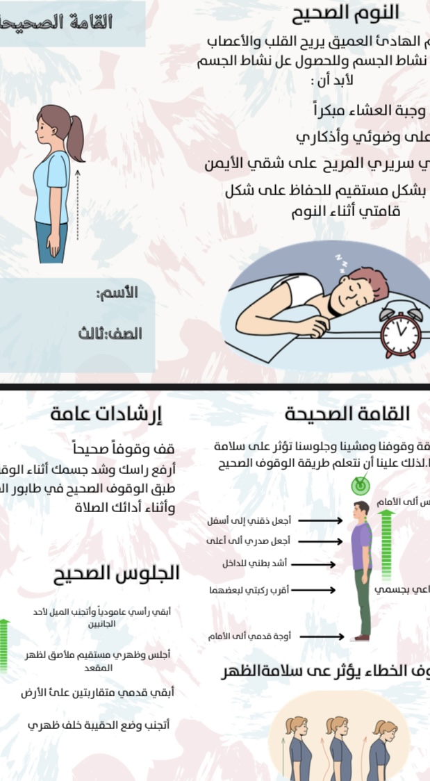 مطوية اسرية القامة الصحيحة صف ثالث