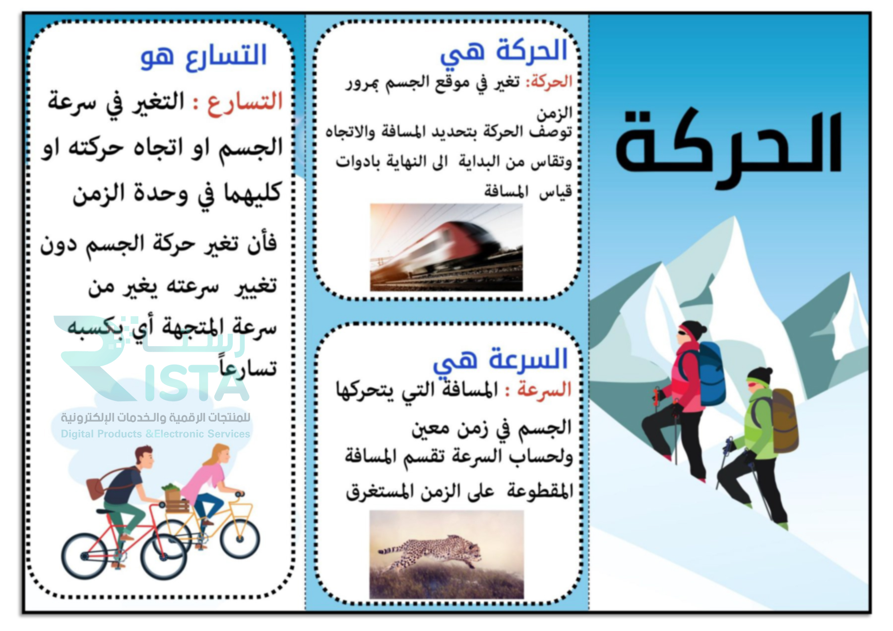 مطوية الحركة علوم سادس ابتدائي