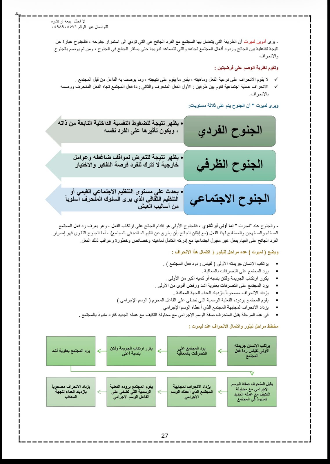 ملخص الميد علم اجتماع جنائي