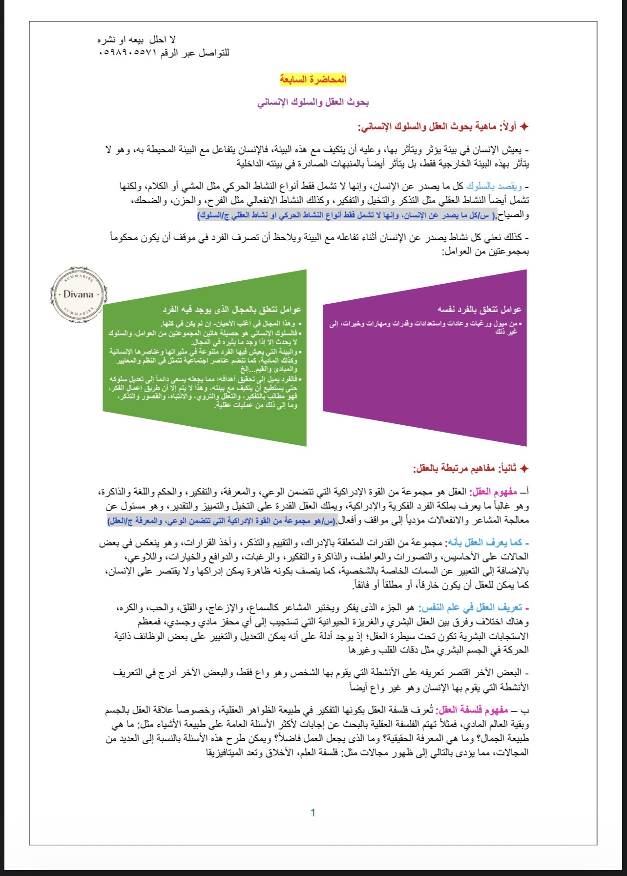 ملخص فاينل السلوك الأجتماعي
