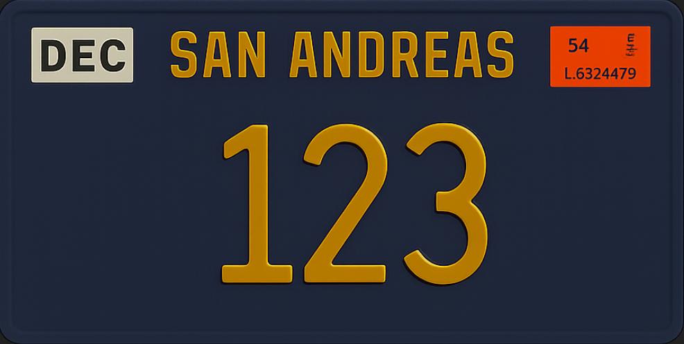 لوحة سيارة من ثلاث حروف/ ارقام