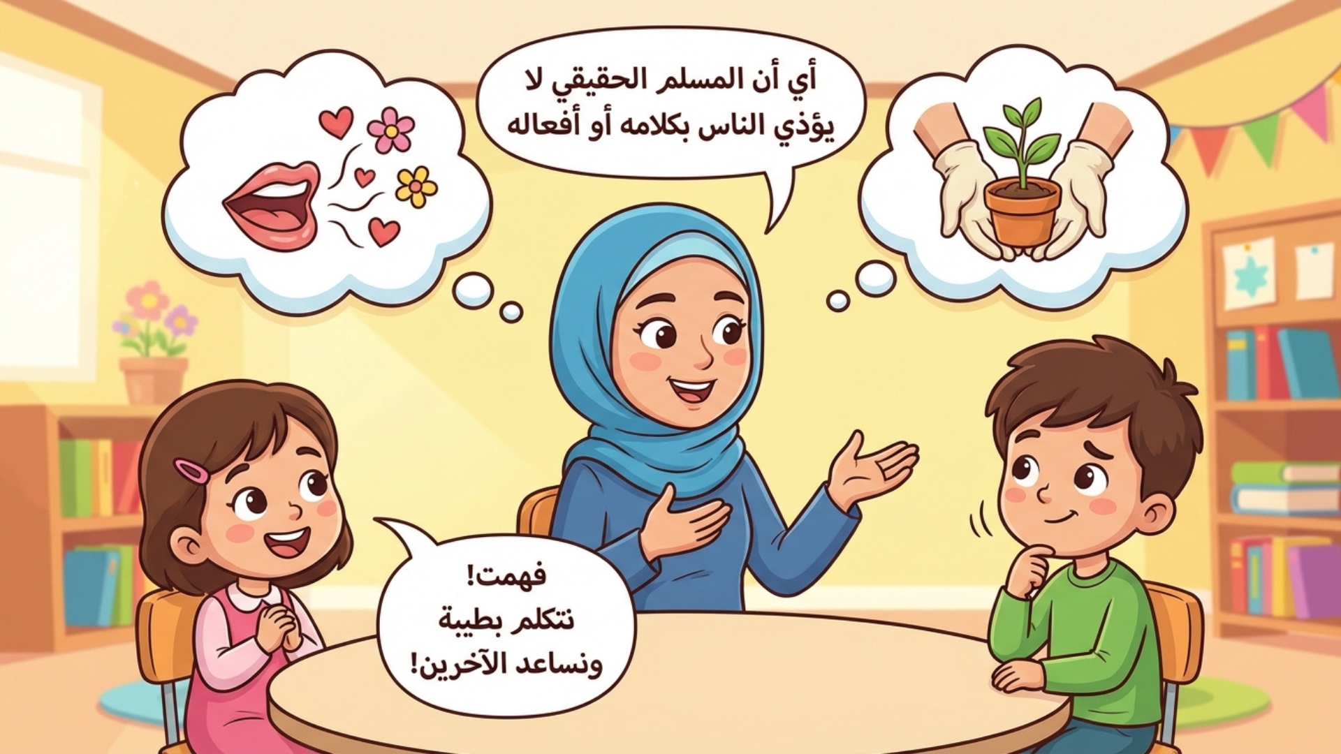 قصة تعليمية مصورة لغرس القيم الإسلامية للأطفال