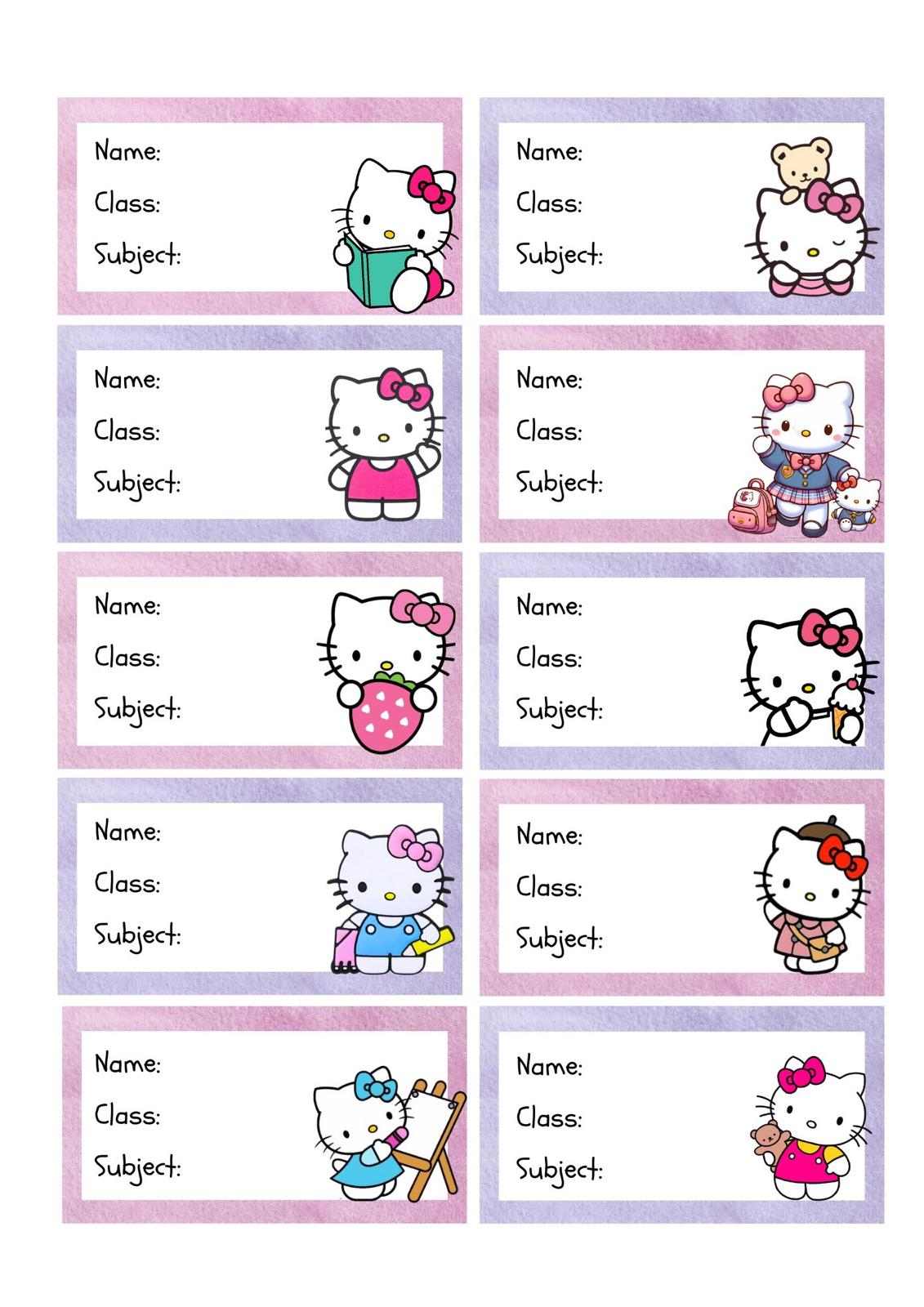 Name Label - HELLO KITTY