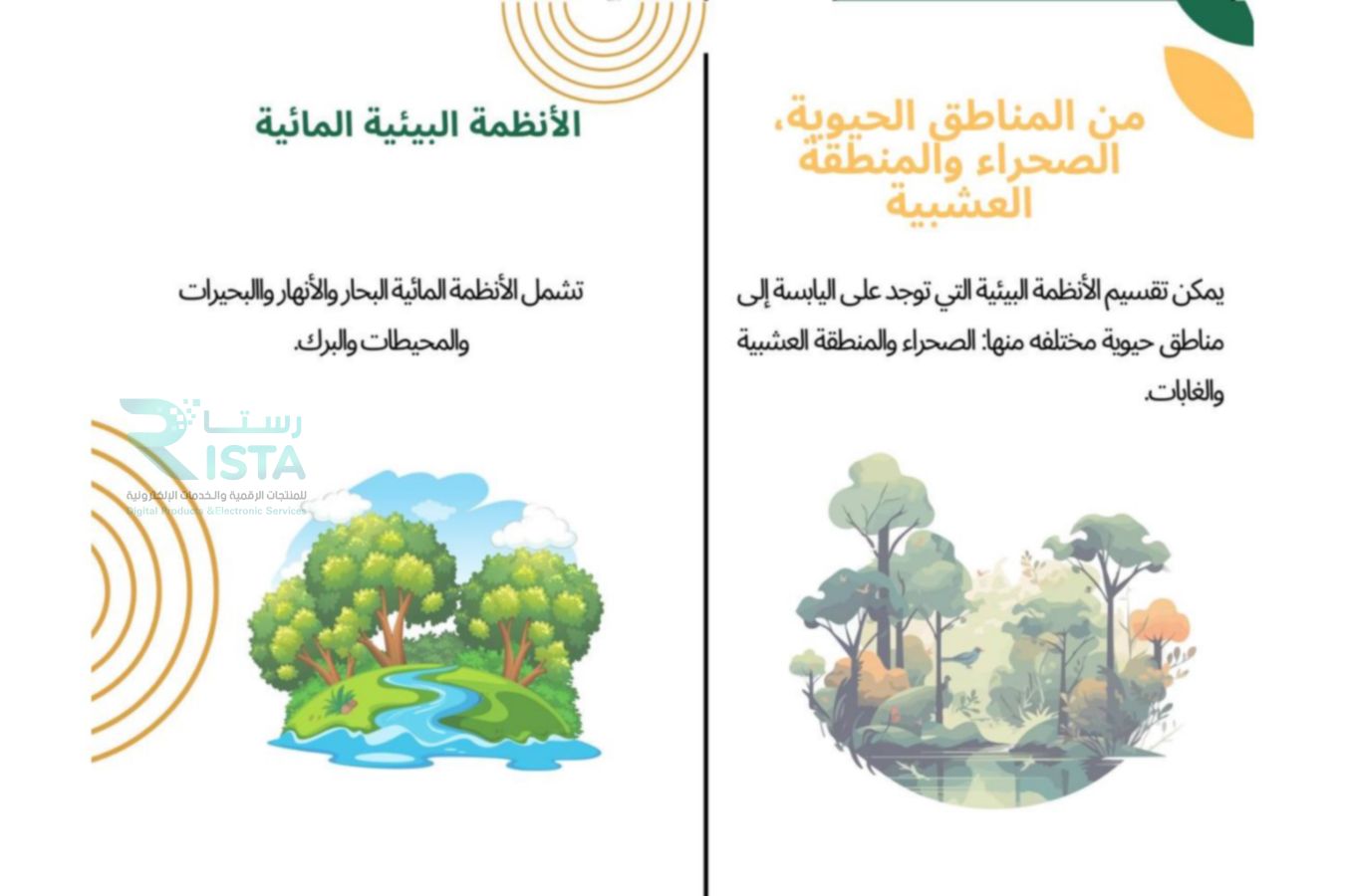 مطوية مقدمة في الأنظمة البيئية علوم رابع ابتدائي  الفصل الدراسي الأول