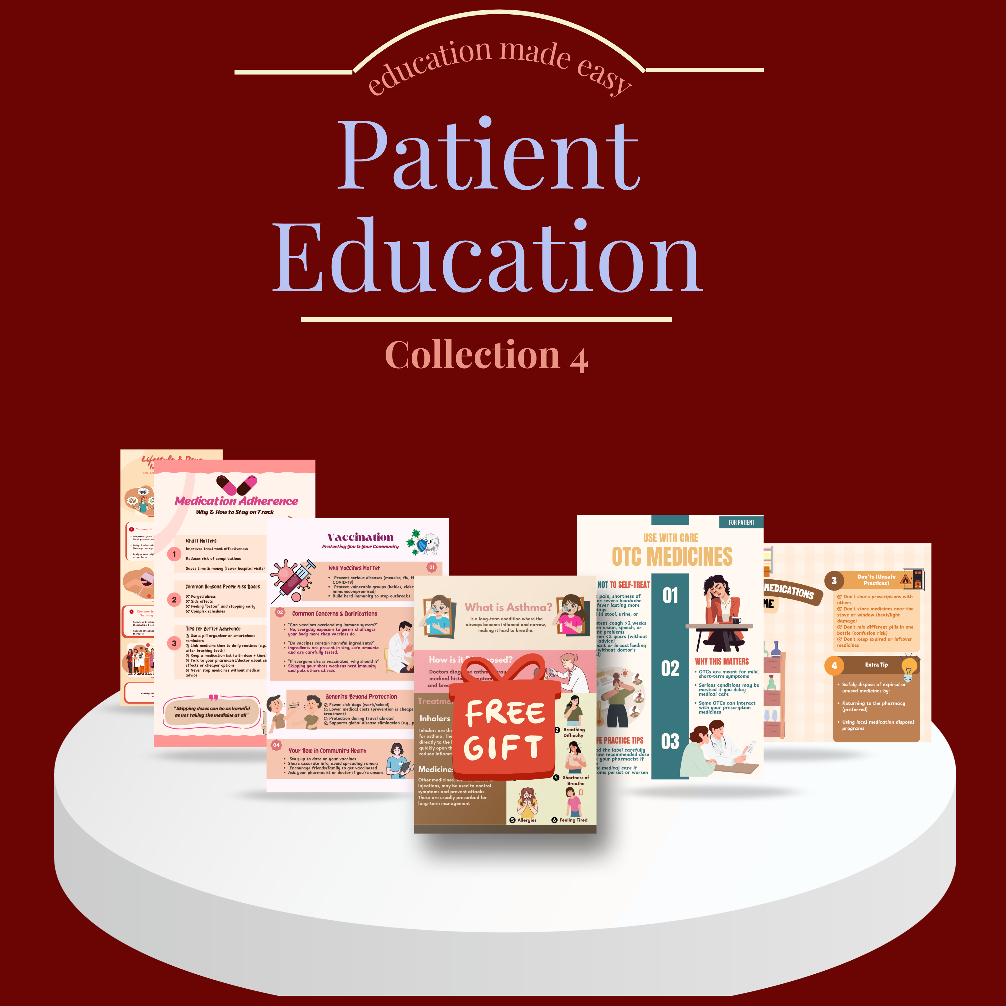 Patient Education – Collection 4 (5 Posters + Free Gift Infographic)