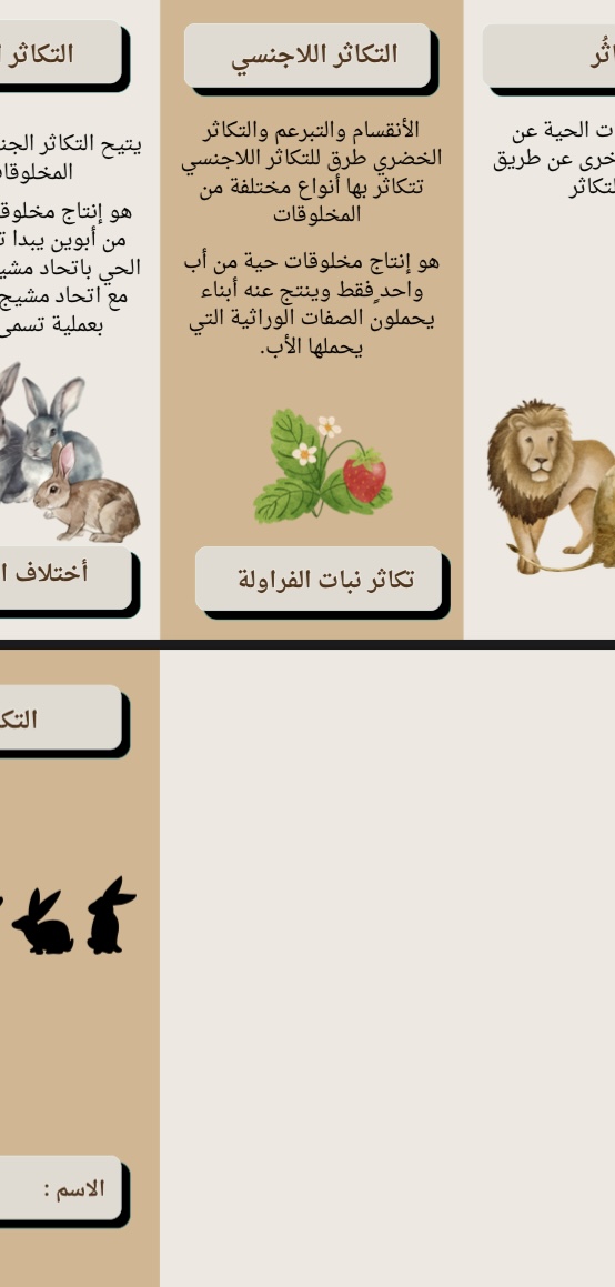 درس التكاثر علوم صف خامس الفصل الاول