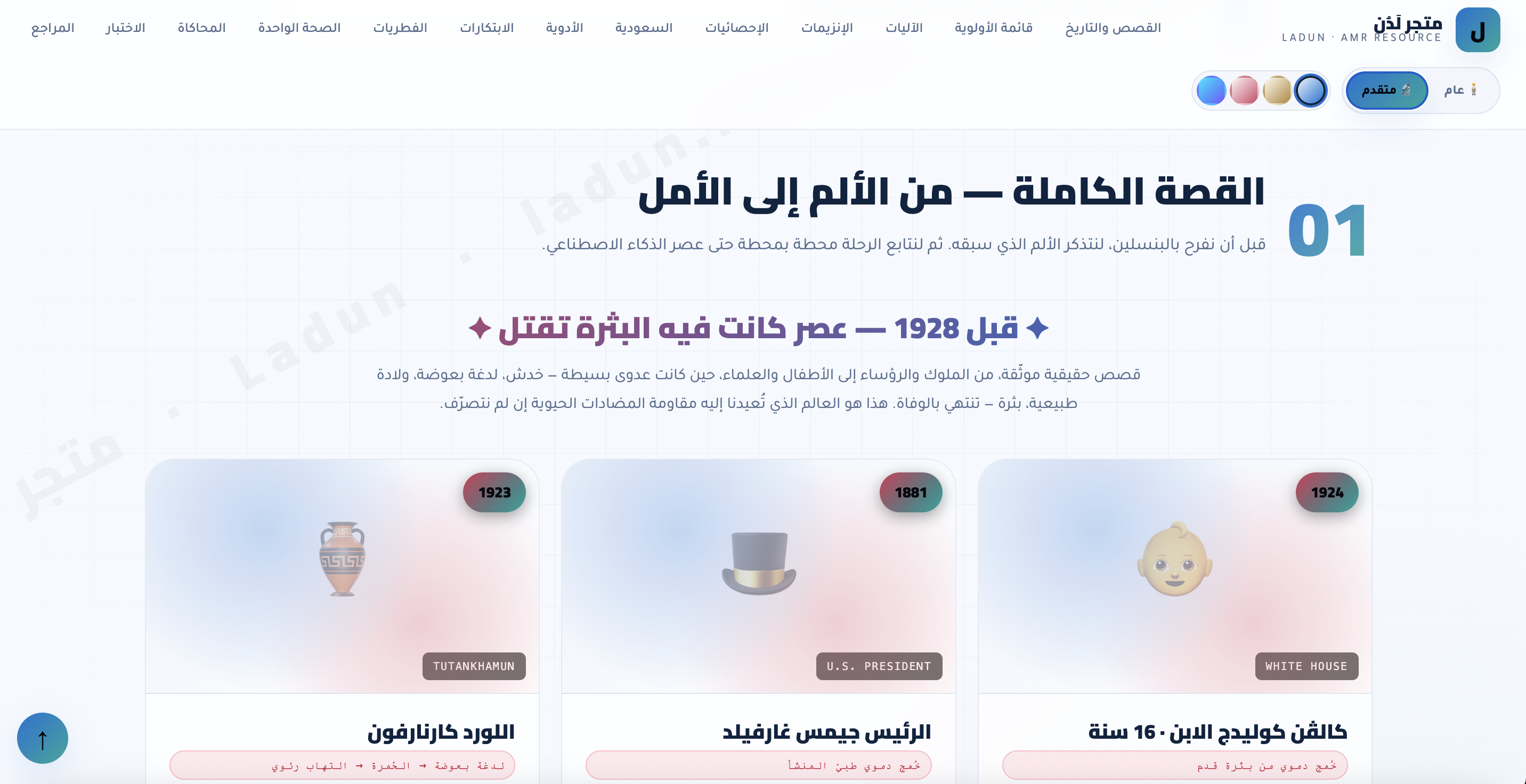مقاومة مضادات الميكروبات · مورد تفاعلي عربي شامل | AMR Premium Resource