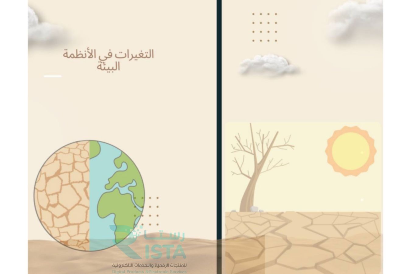مطوية التغيرات في الأنظمة البيئية علوم رابع ابتدائي  الفصل الدراسي الأول