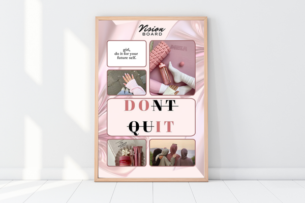 Vision Board Template Designed with Pink Ribbon