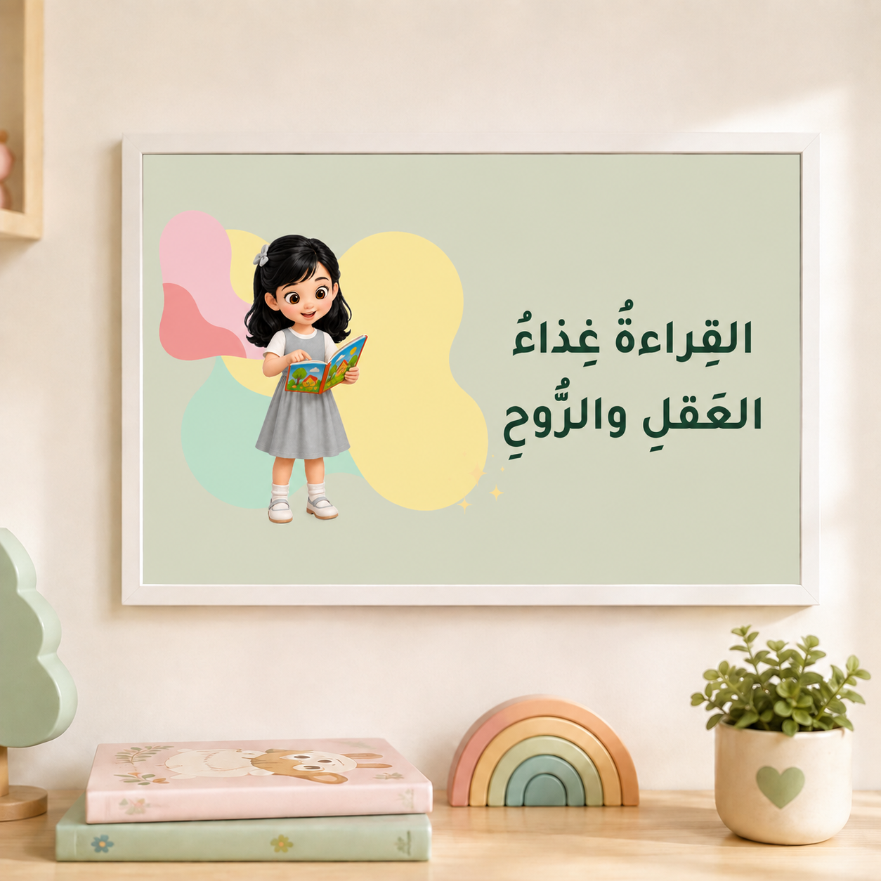 سبع لوحات قوانين القراءة وآداب التواصل رمادي