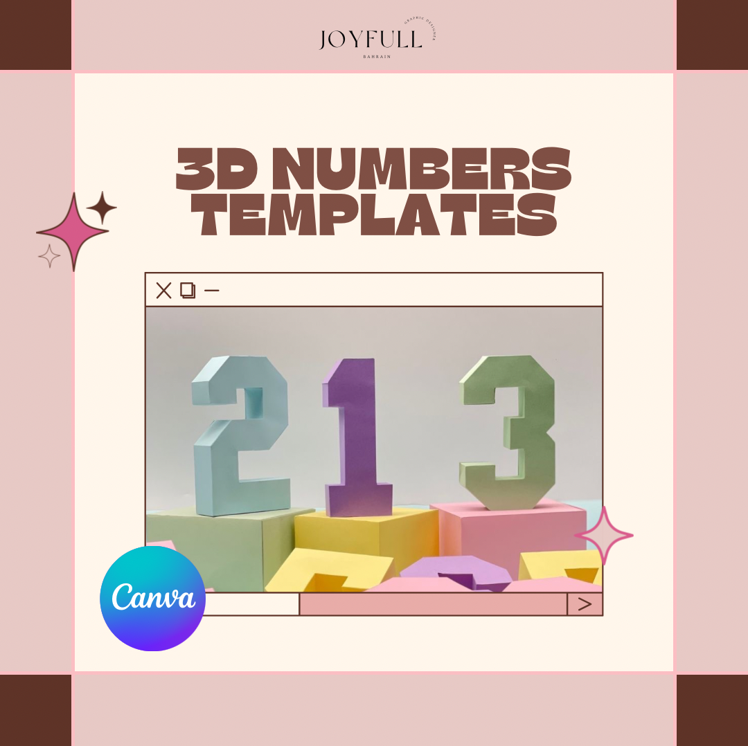 3D Numbers Template