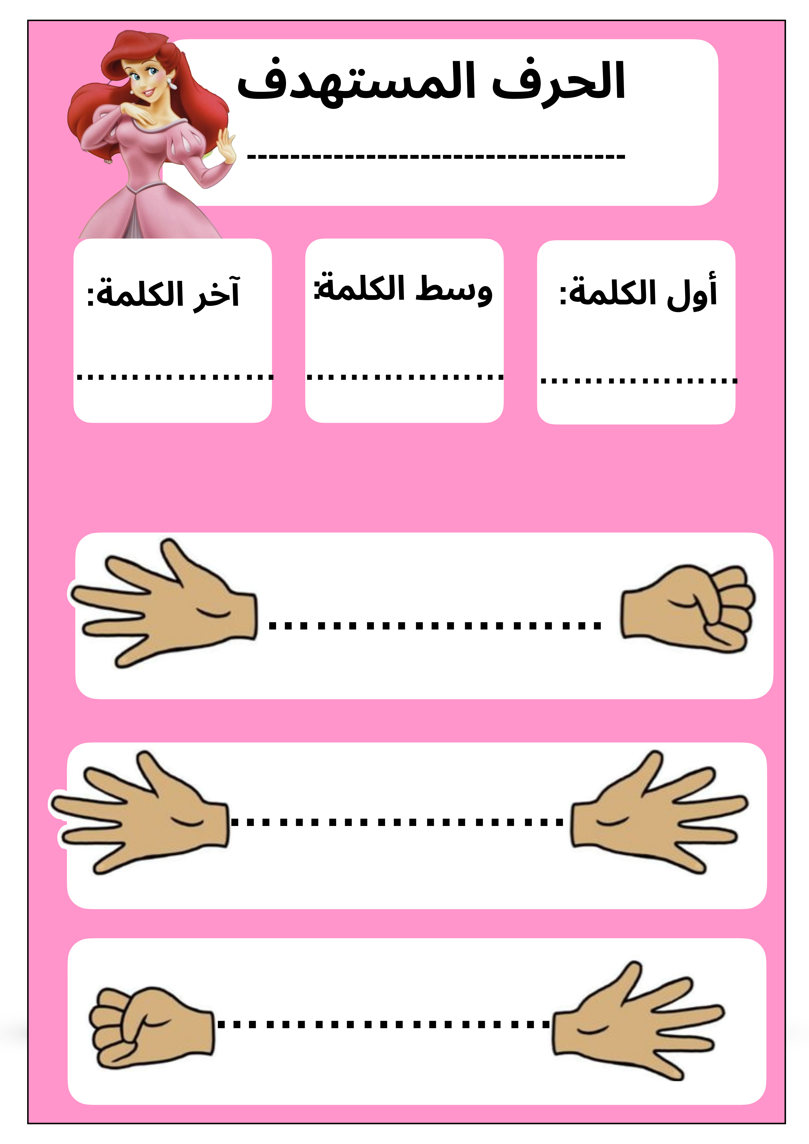 مواضع الحروف العربية للأطفال PDF مجاني