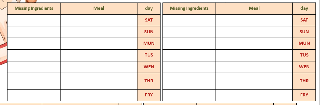 Weekly & Monthly Meal Planner | Printable PDF for Household Helpers