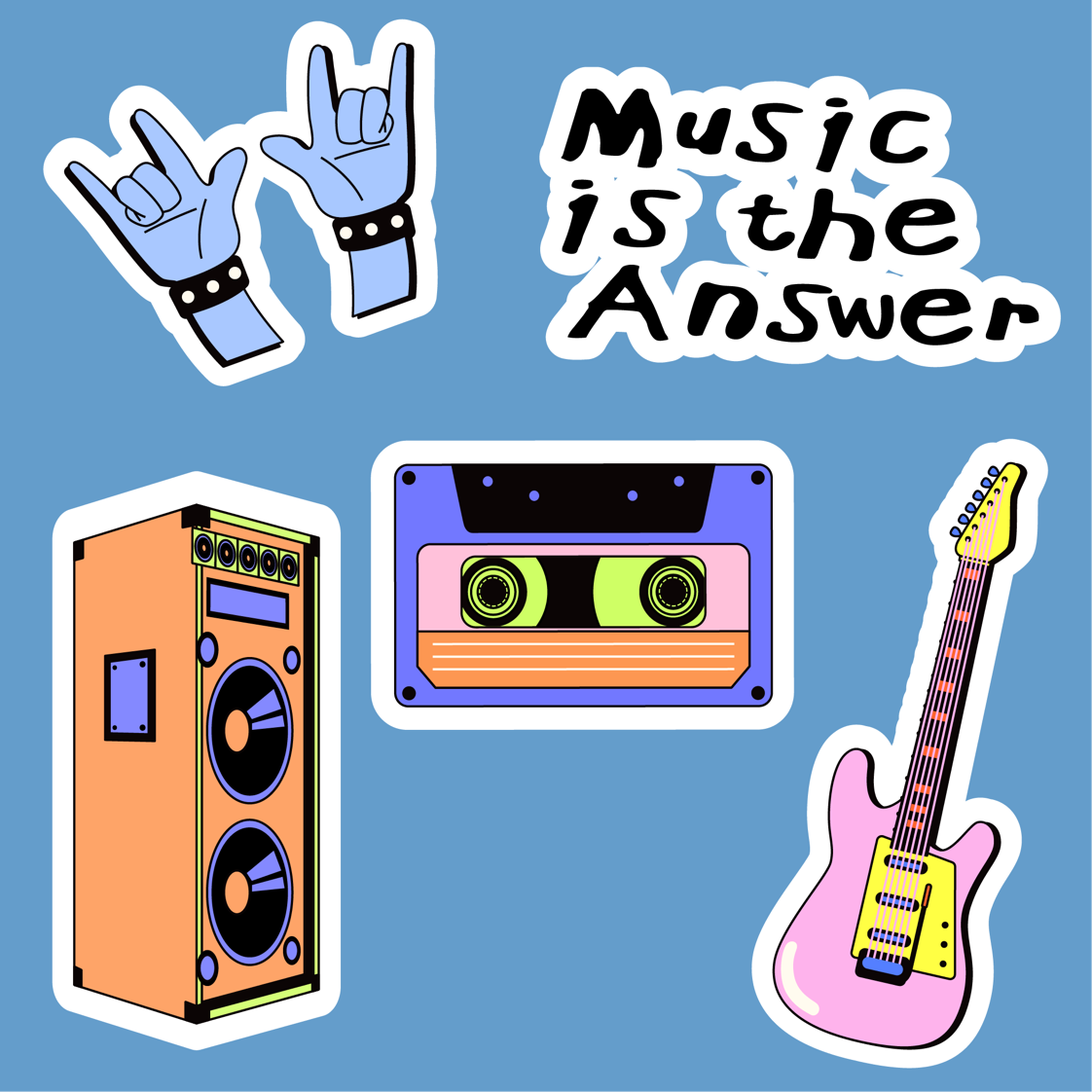 مجموعة ملصقات الريترو الرقمية