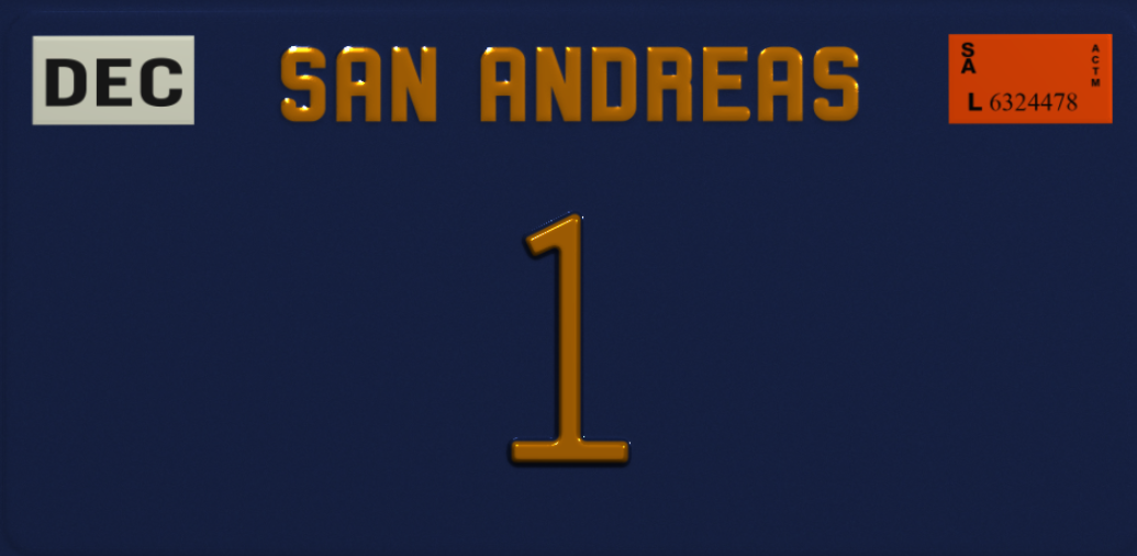 لوحة سيارة من حرف/رقم واحد