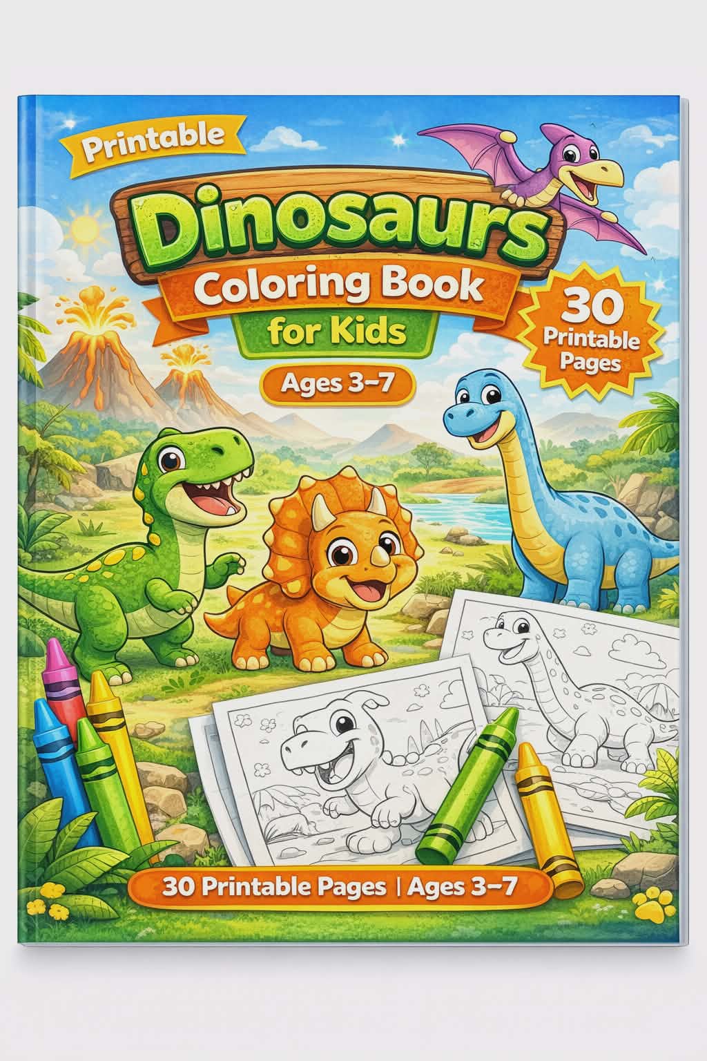 🦕 كتاب تلوين الديناصورات للأطفال – رحلة في عالم الديناصورات