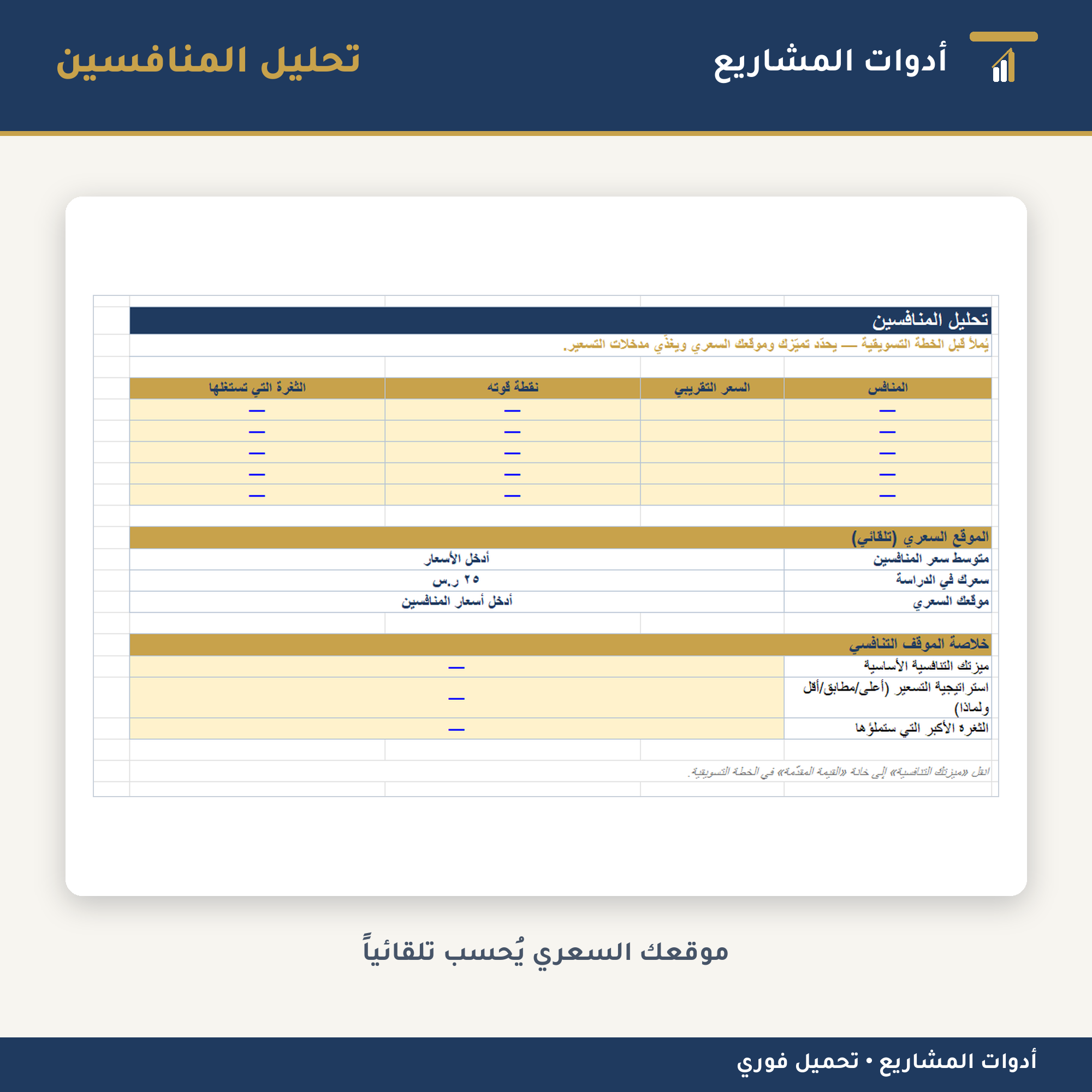قالب دراسة جدوى اقتصادية جاهز — إكسل + قالب تقربر وورد مجاناً