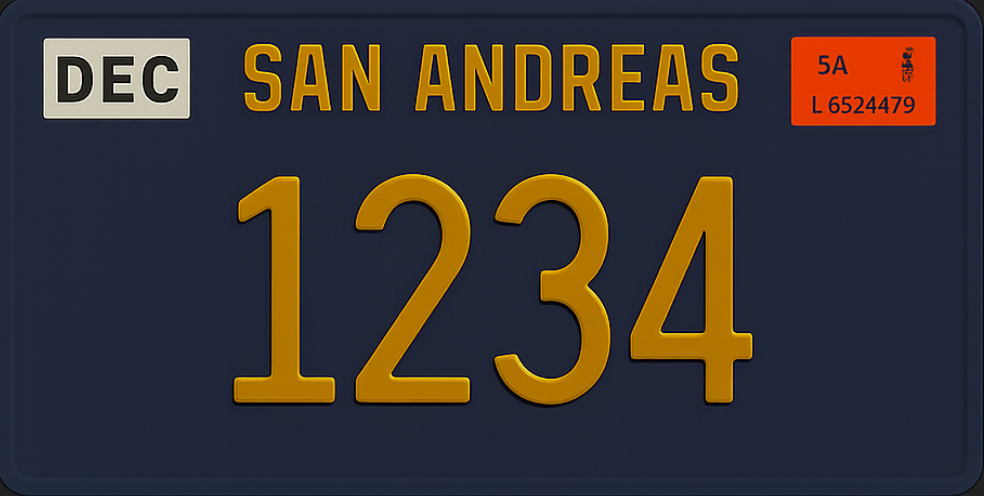 لوحة سيارة من اربع حروف/ ارقام