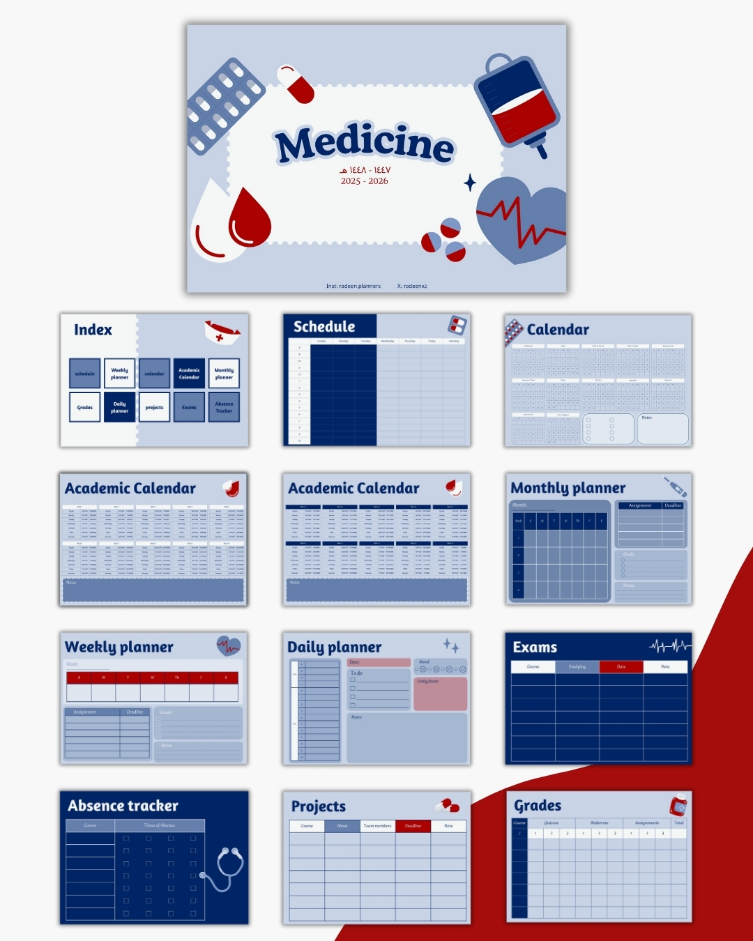أجندة دراسية لطالبات الطب