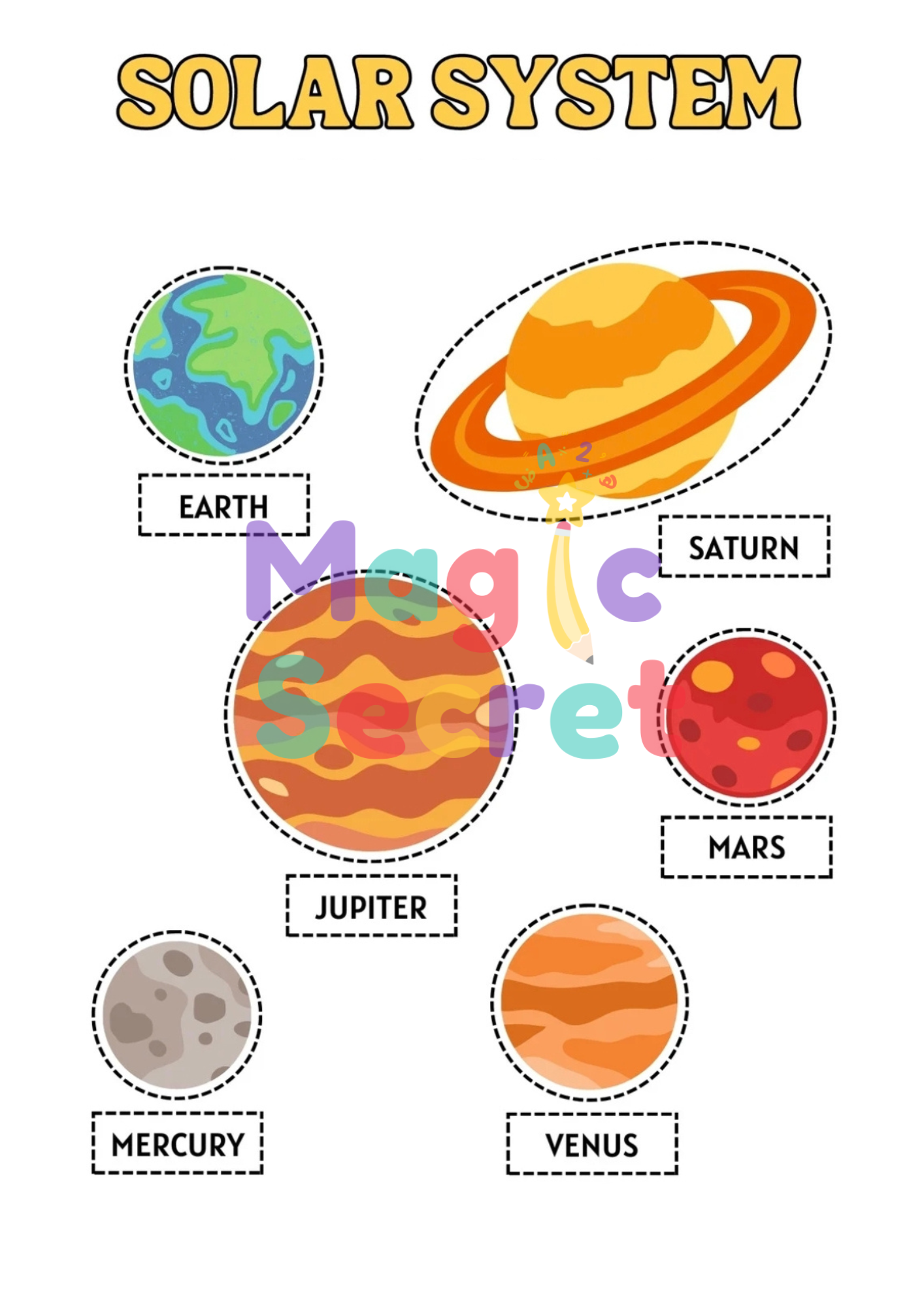 مطوية المجموعة الشمسية بالإنجليزي