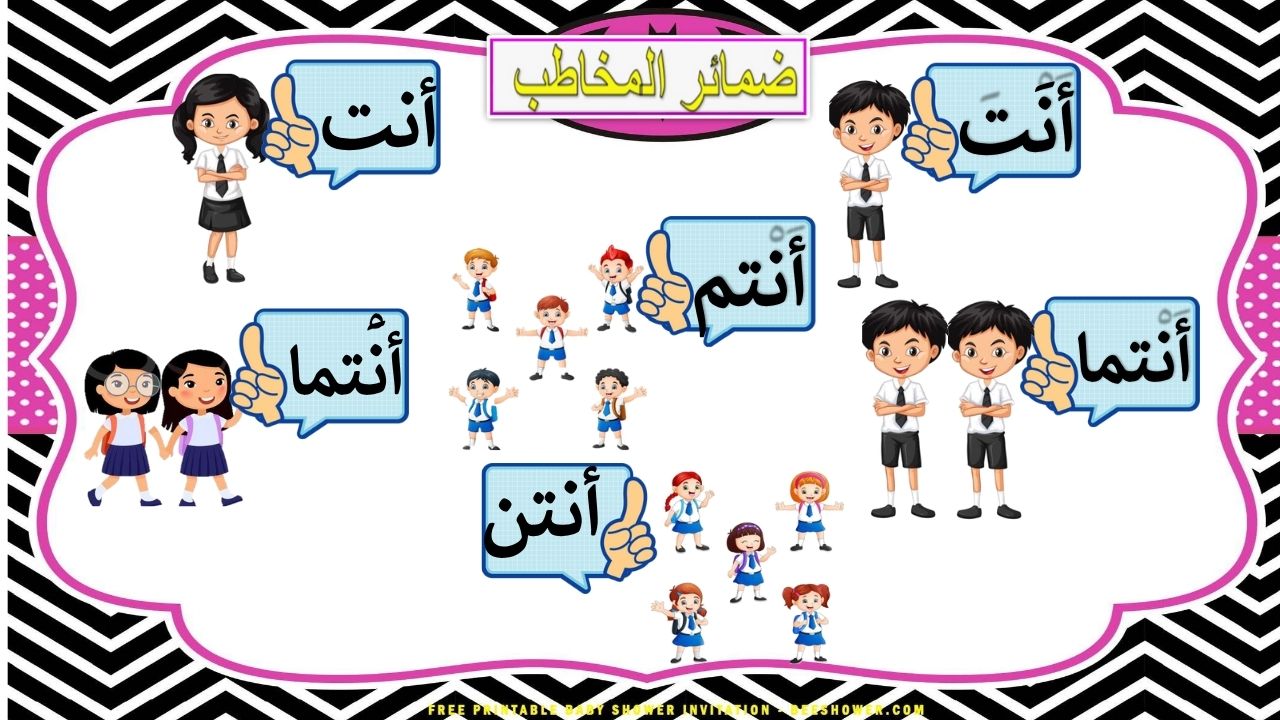 بطاقات ضمائر المخاطب