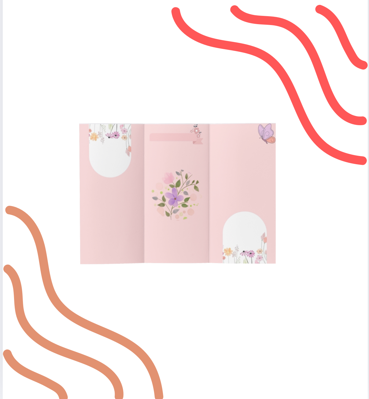 مطوية الزهور فارغة للكتابة