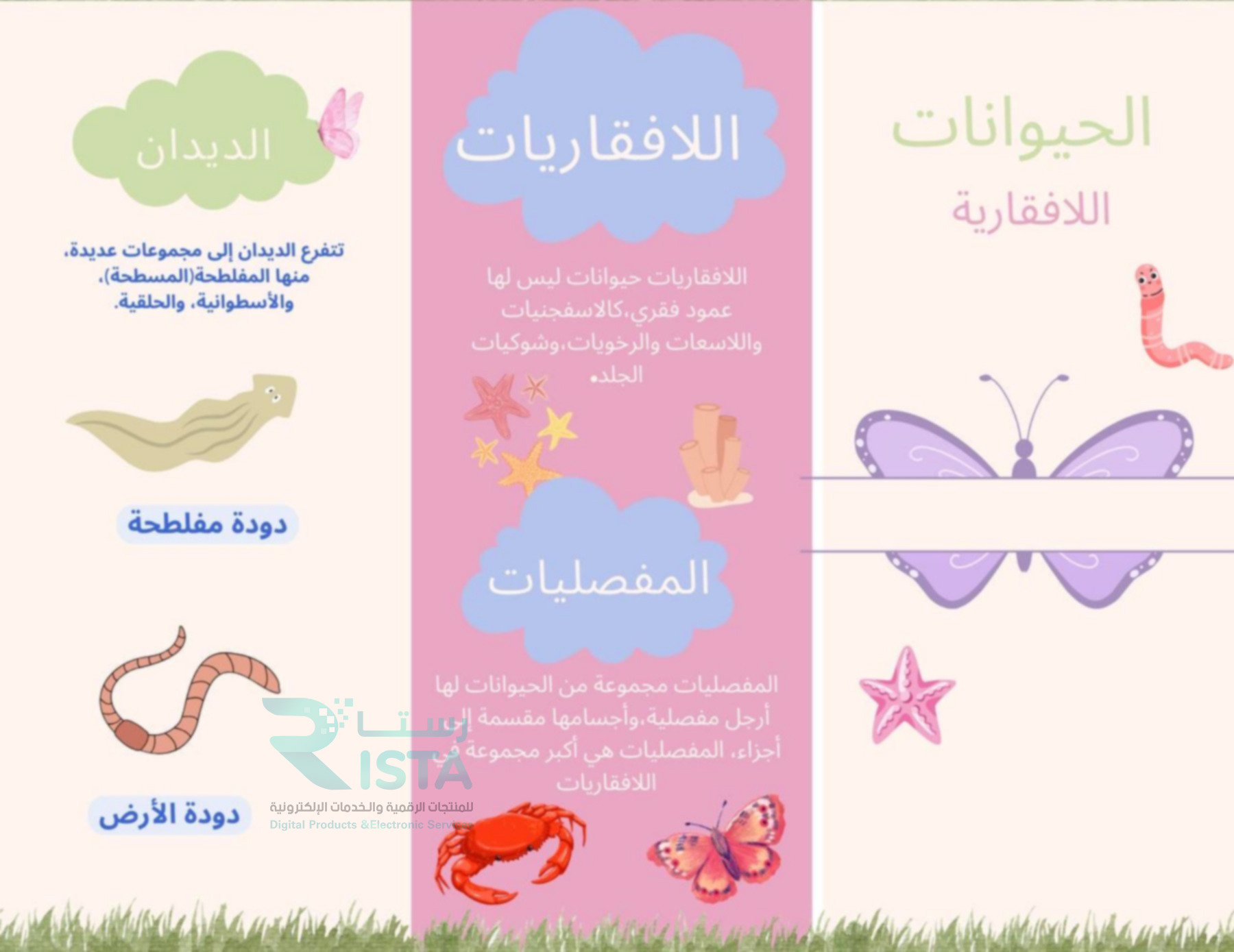 مطوية اللافقاريات علوم رابع ابتدائي  الفصل الدراسي الأول