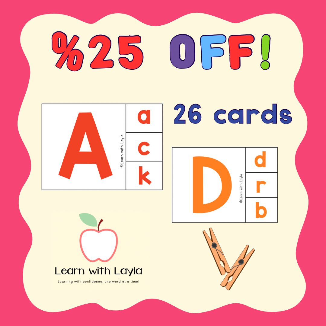 Alphabet clip cards