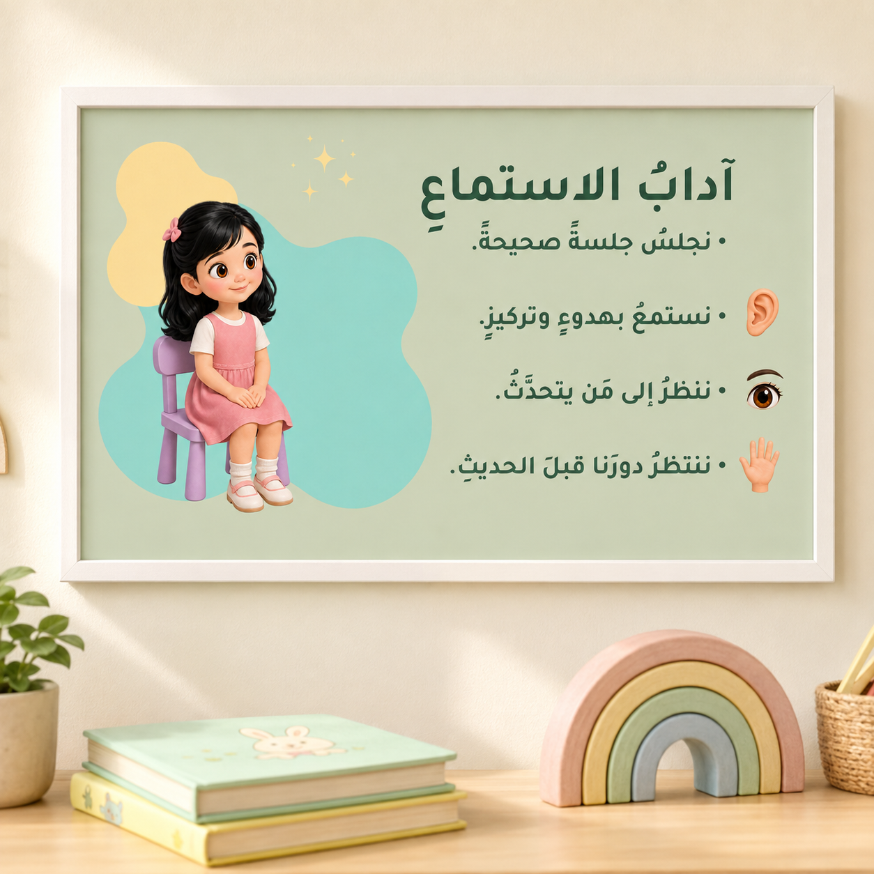سبع لوحات قوانين القراءة وآداب التواصل
